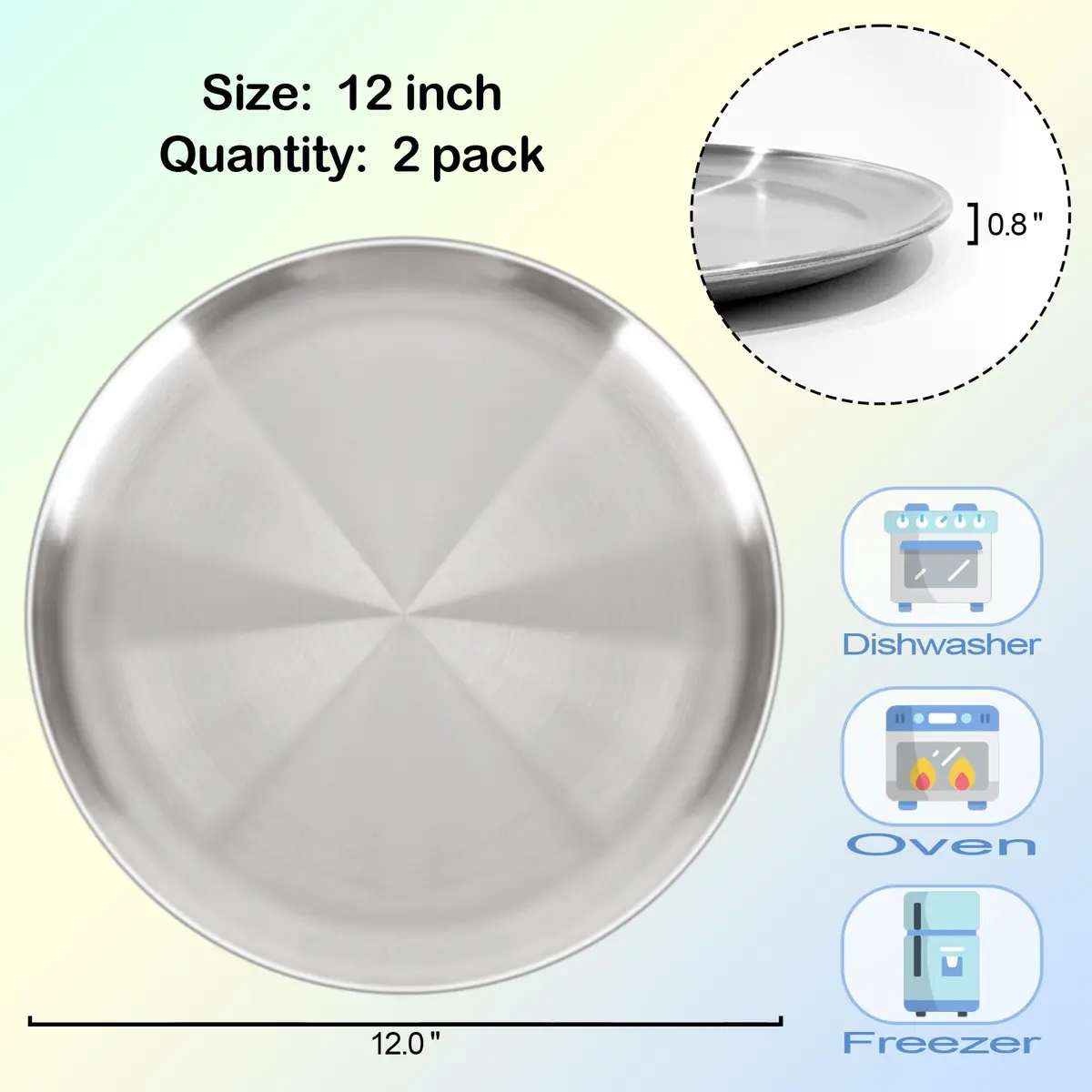 AWTBDP 12 Inch Pizza Pan for Oven | Non-Stick Stainless Steel Bakeware (30cm) - view 5