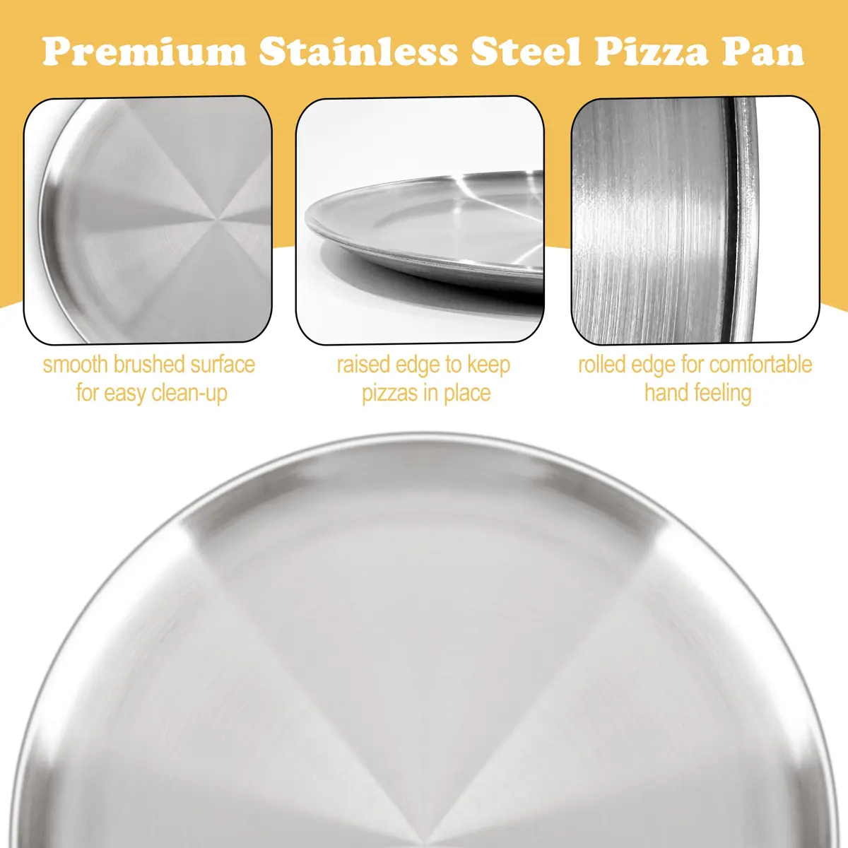 AWTBDP 12 Inch Pizza Pan for Oven | Non-Stick Stainless Steel Bakeware (30cm) - view 4