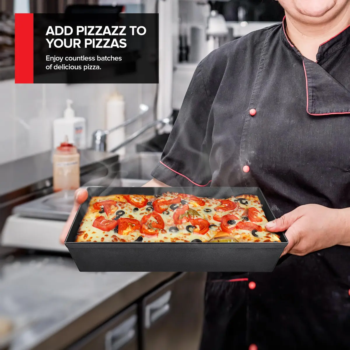 Stock Your Home 8x10 Detroit Style Pizza Pan – Non-Stick Deep Dish Aluminum Pan for Focaccia, Sicilian Bread, Brownies & Chicago-Style Pizza - view 6
