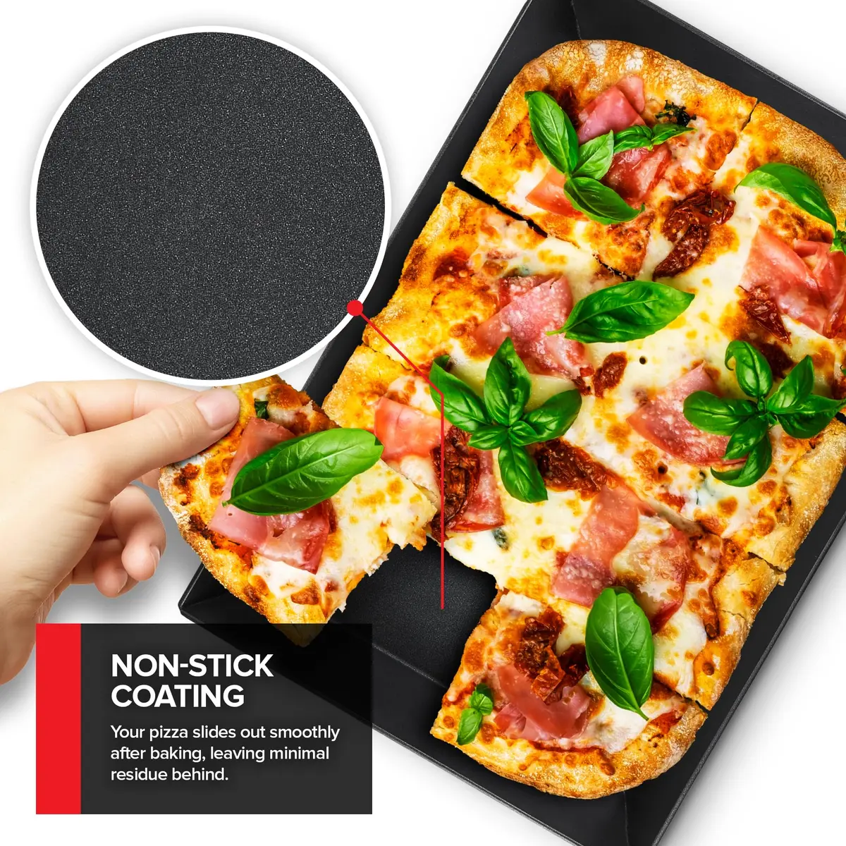Stock Your Home 8x10 Detroit Style Pizza Pan – Non-Stick Deep Dish Aluminum Pan for Focaccia, Sicilian Bread, Brownies & Chicago-Style Pizza - view 4