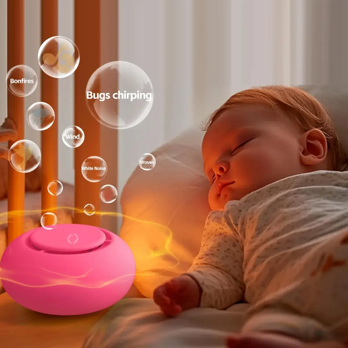 jaroco Portable Baby Sound Machine Rose | 15-Hour Battery Life, 20 Sounds, USB-C Rechargeable - view 4