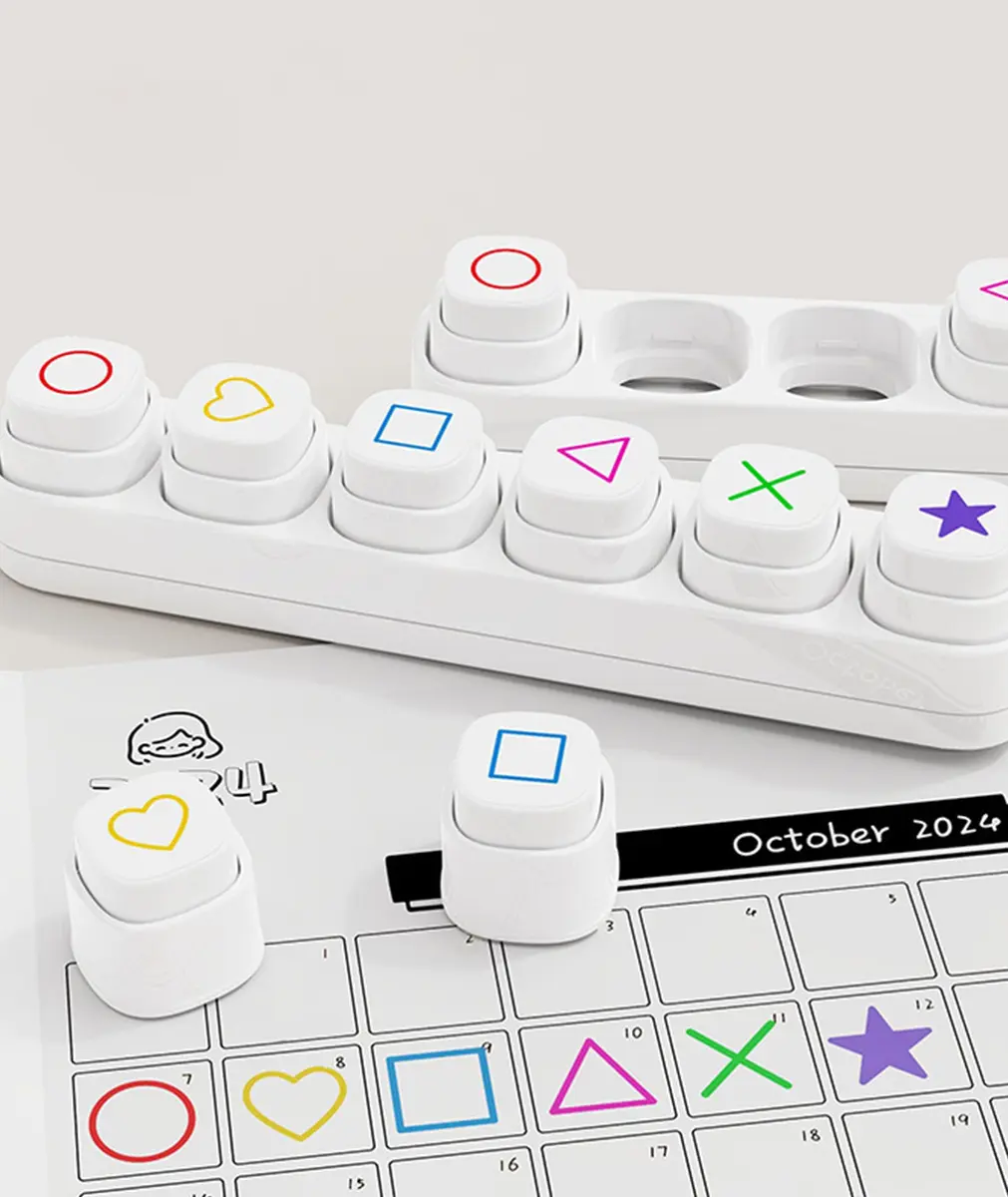 ZMLSED 6-in-1 Self-Inking Planner Stamp Set 10mm | Quick-Dry Ink for Bullet Journaling & Scrapbooking - view 8