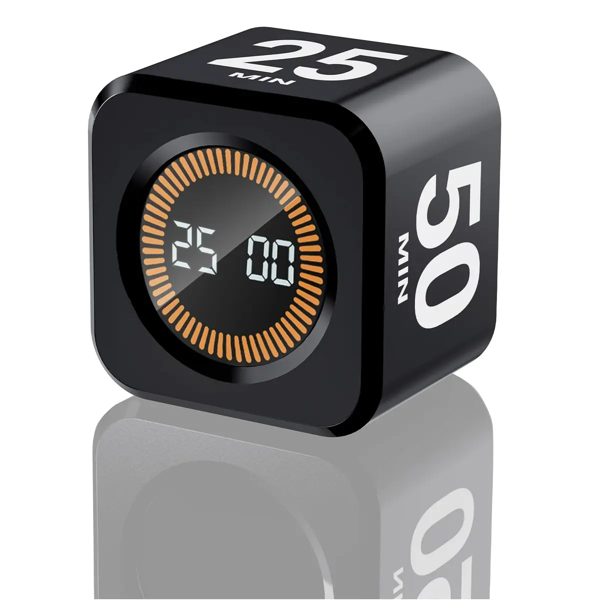 EooCoo Rotating Flip Timer 5/10/25/50 Min, USB-C Rechargeable, Visual Countdown & Stopwatch | ADHD Tools for Study & Work - main product image