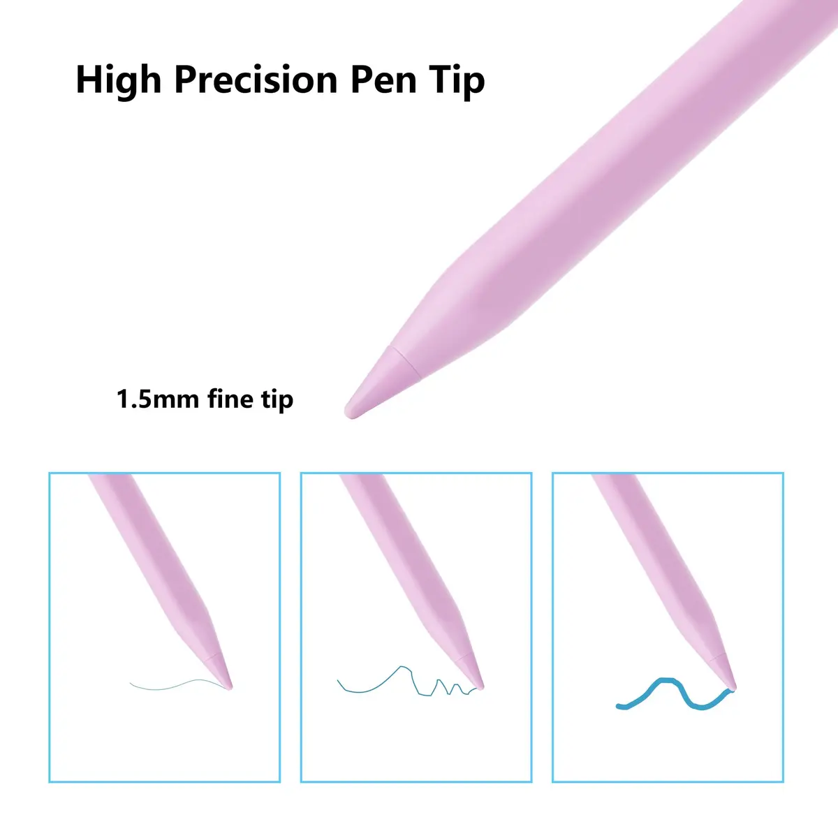 Waiktyne Purple Stylus Pen for iPad 11th-6th Gen, Pro 13" M4, Air M3 M2, Mini A17 Pro | Tilt Sensitive Active Stylus - view 5