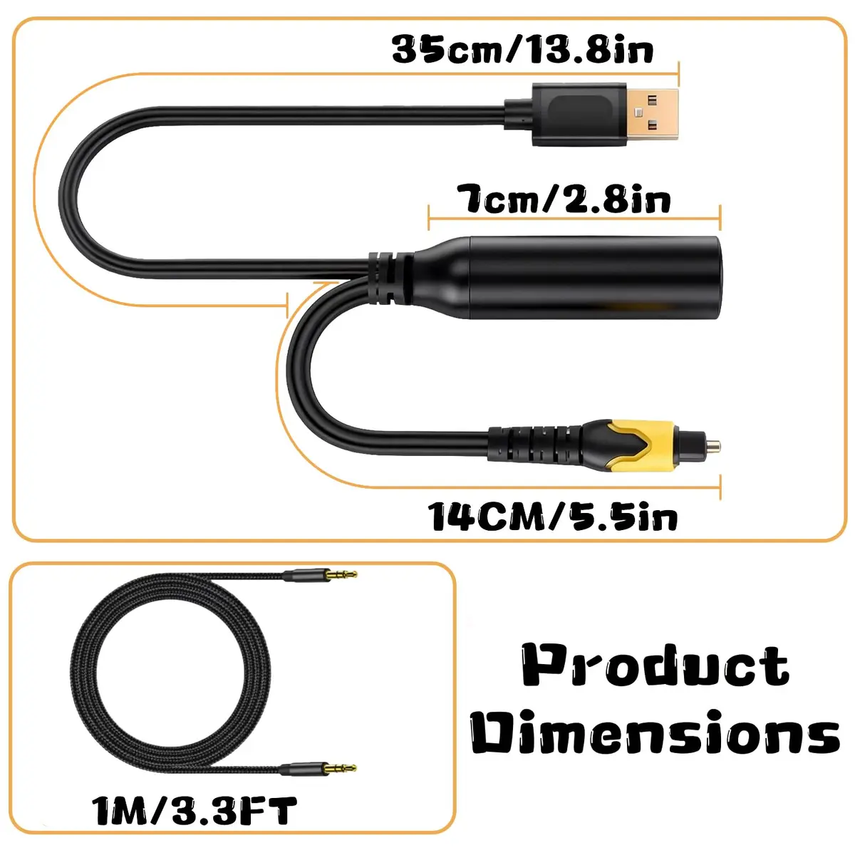 NCGGY 192KHz DAC Optical to 3.5mm Audio Converter | Unidirectional Optical to AUX, 3ft - view 9