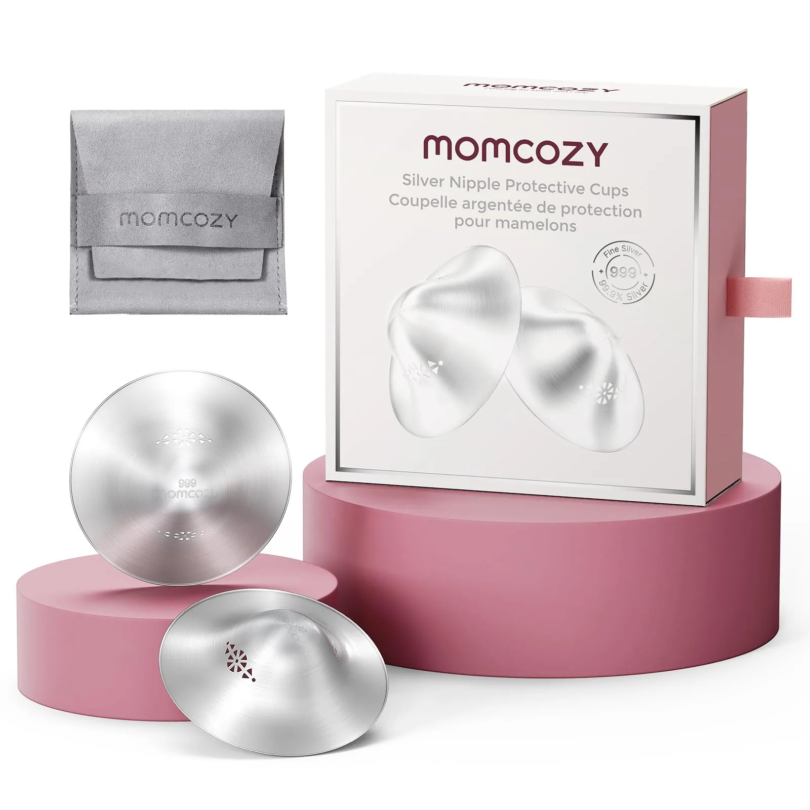 Momcozy 999 Silver Nursing Cups XL Size | Essential Postpartum Healing - main product image
