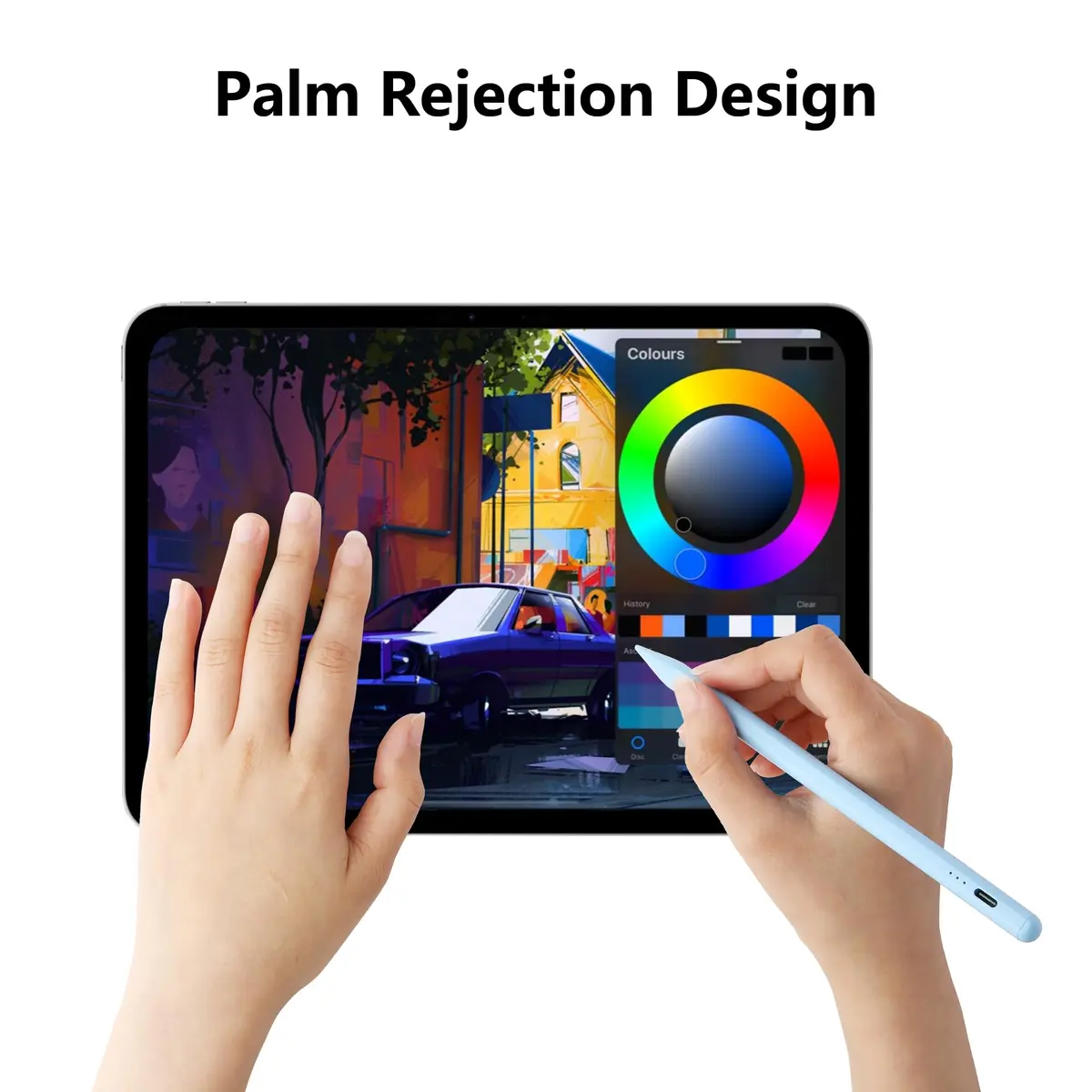 Waiktyne Stylus Pen for iPad A16 11th-10th Gen, iPad Pro 13" M4, iPad Air M3 M2, iPad mini A17 Pro 7th Gen - Blue (167mm) - view 3
