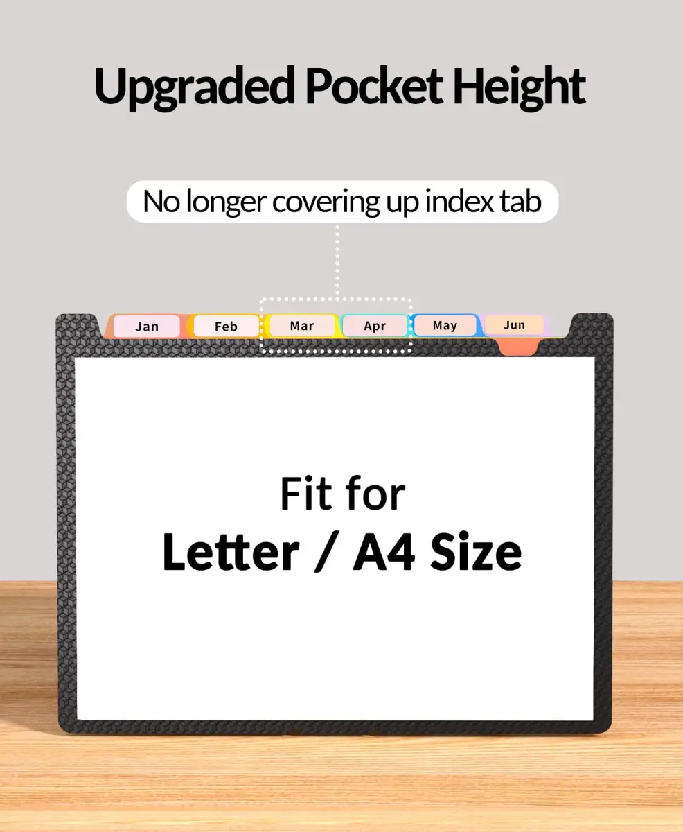 Sooez Accordion File Organizer 13-Pocket Letter Size | Deeper Pockets Keep Index Tabs Visible - view 3