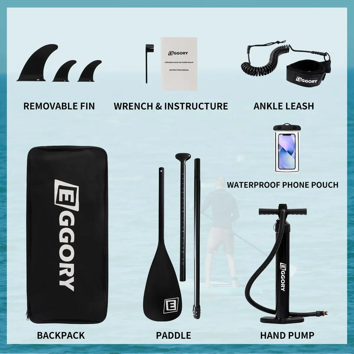 EGGORY Inflatable Paddle Board 11 ft | Versatile Water Sports Gear for Adults - view 7