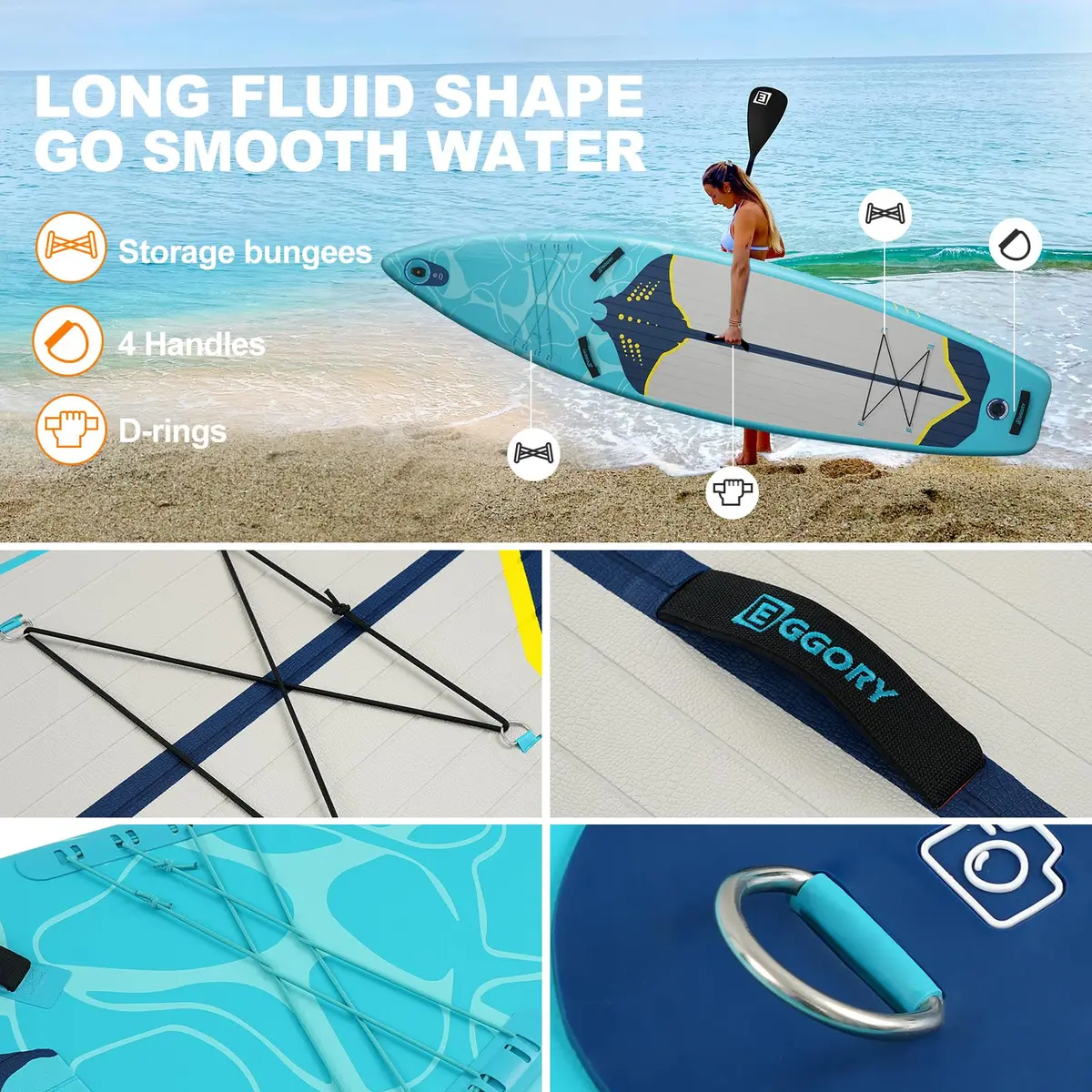 EGGORY Inflatable Paddle Board 11 ft | Versatile Water Sports Gear for Adults - view 4
