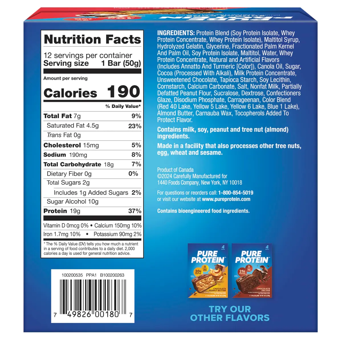 Pure Protein Sundae Cone Protein Bars 20g Protein 12 Ct | Gluten Free Snack Bar - view 2