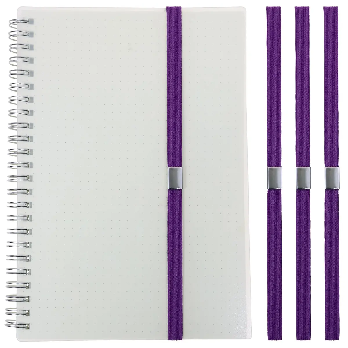 Mini Skater Elastic Planner Bands Book Page Markers for Hardcover Journal Notebook Book Lovers | Stretchy Closure Reading Straps for Notebooks 8"-11" (Purple) - main product image
