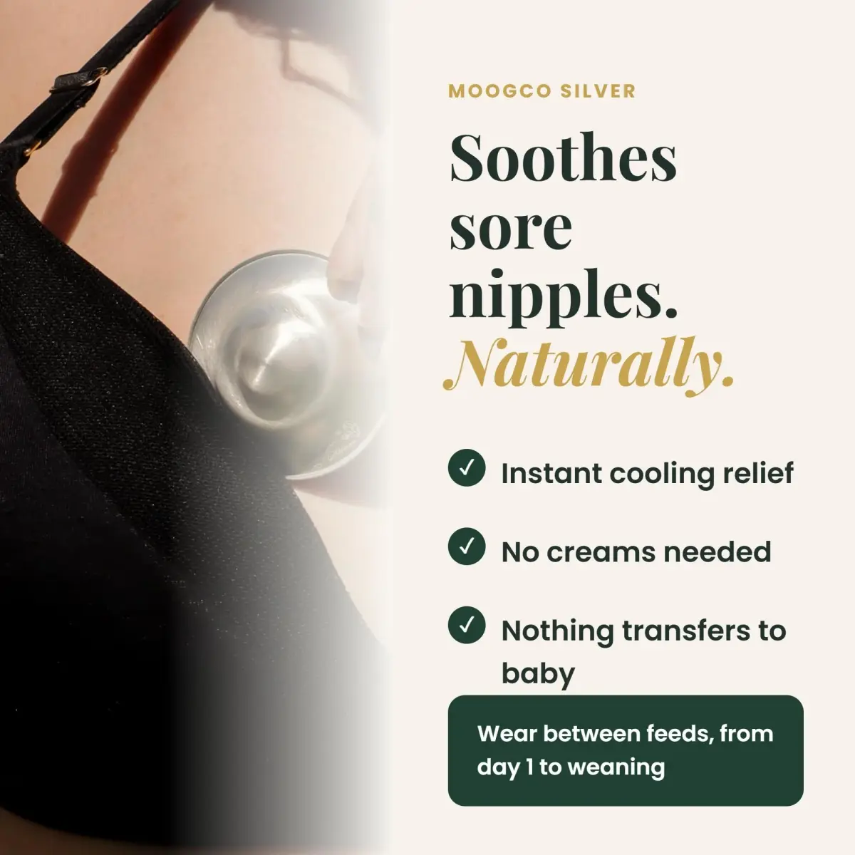MOOGCO Original Silver Nursing Cups X-Large | 99.9% Pure Silver for Soothing Relief - view 4