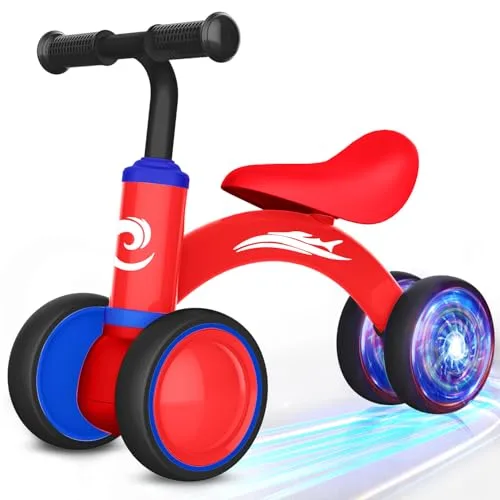 Gamfeiny Colorful Lighting Baby Balance Bike Red | ASTM-Tested Ride-On Toy for 10-36 Months - main product image