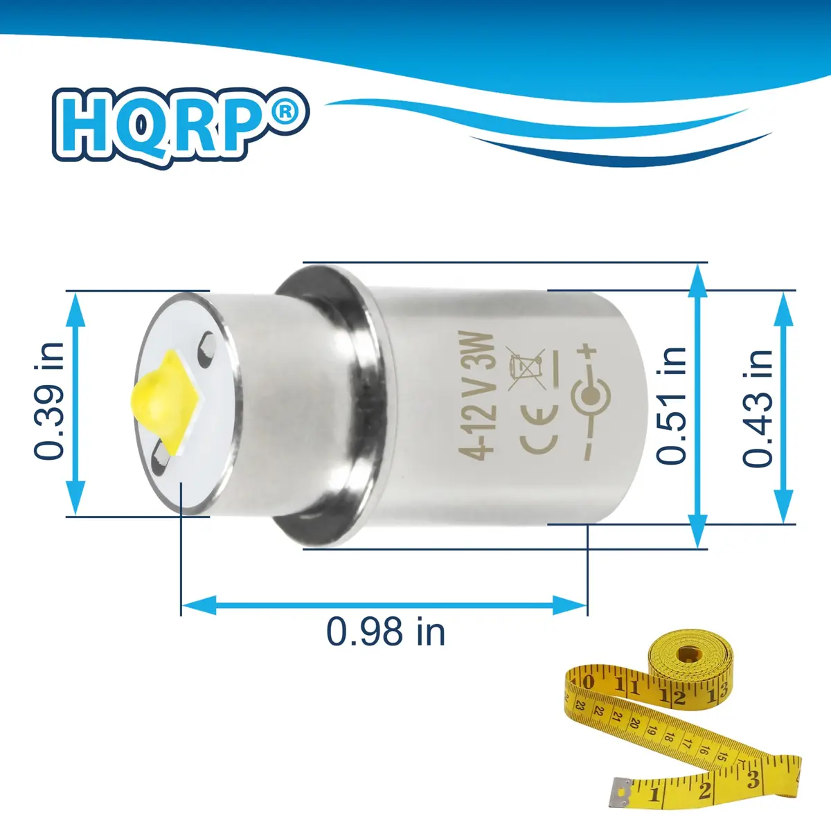 HQRP 10-Pack High Power 3W LED Bulb Compatible with Maglite 3D 4D 5D 6D / 3C 4C 5C 6C / 3-4-5-6 D/C Cell Torch Flashlights - view 7