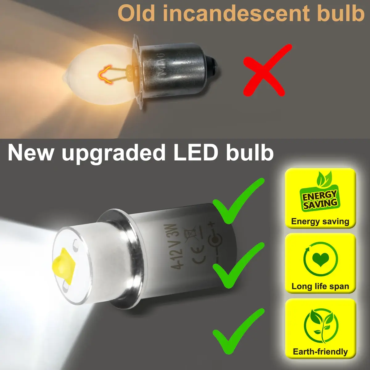 HQRP 10-Pack High Power 3W LED Bulb Compatible with Maglite 3D 4D 5D 6D / 3C 4C 5C 6C / 3-4-5-6 D/C Cell Torch Flashlights - view 2