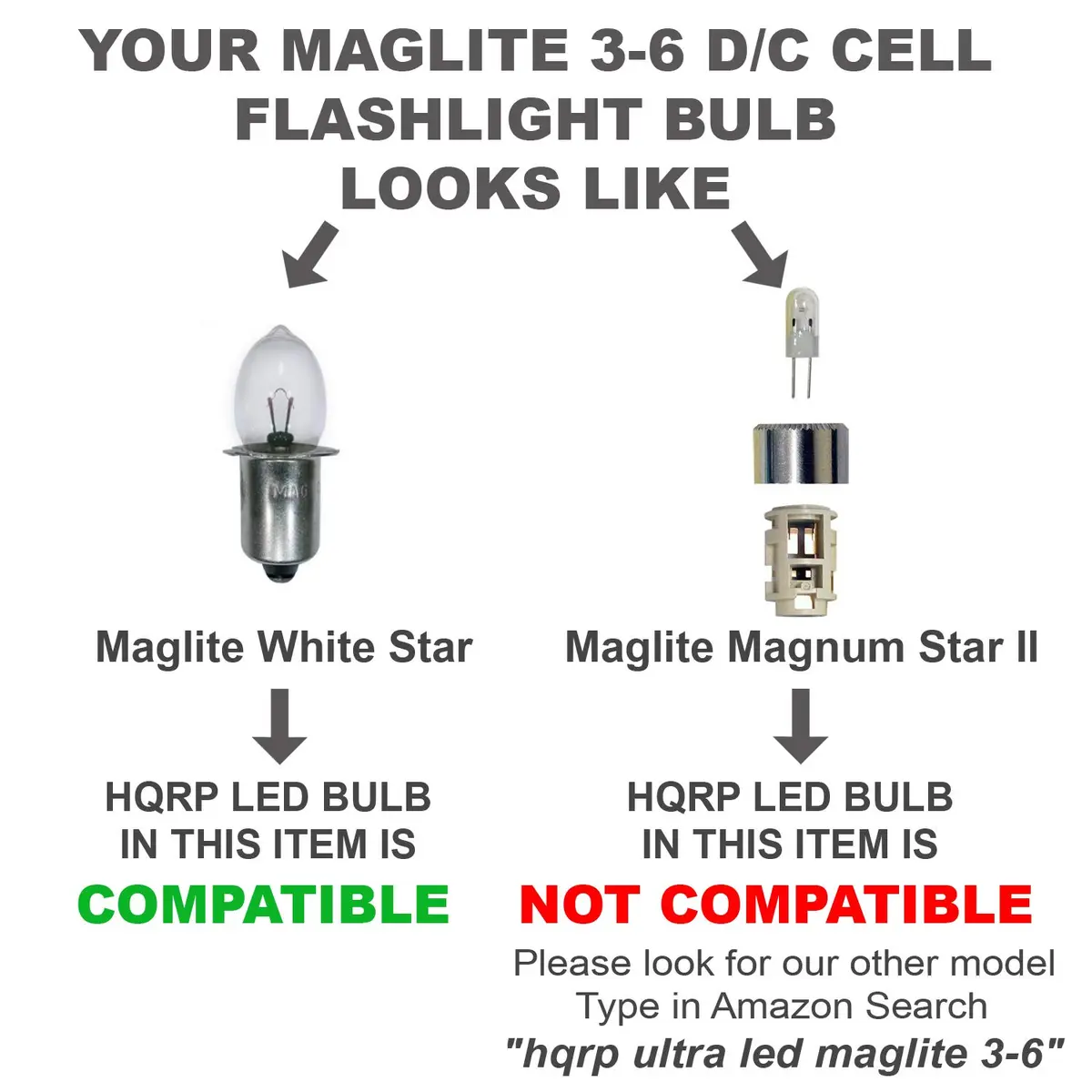 HQRP 10-Pack High Power 3W LED Bulb Compatible with Maglite 3D 4D 5D 6D / 3C 4C 5C 6C / 3-4-5-6 D/C Cell Torch Flashlights - view 4