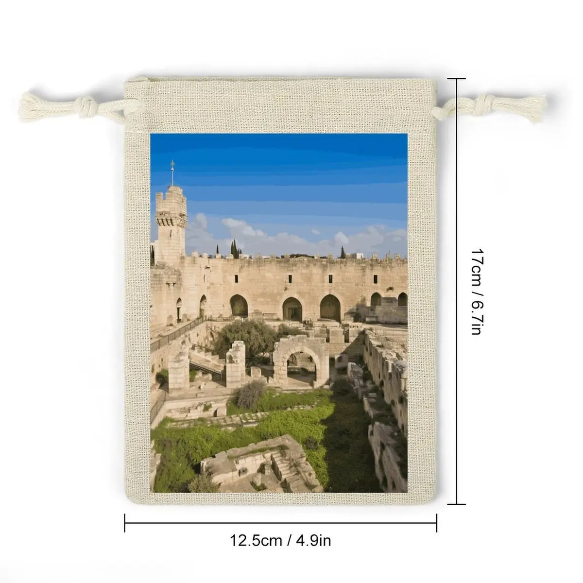 IOLVSHGH Israel at The Tower of David Cotton Muslin Bags 6.7x4.9 Inch | Reusable Gift & Spice Pouches - view 2