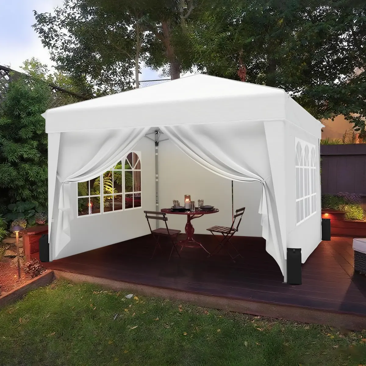 SANWAY 10x10 Pop Up Canopy with Sidewalls x 4 | Waterproof, UV-Resistant Portable Shelter - view 6