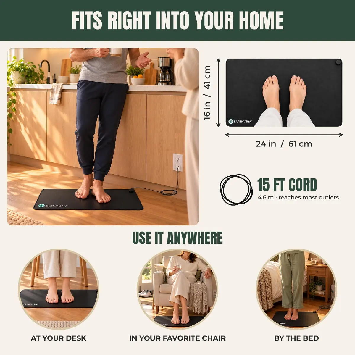 EARTHVERA Grounding Mat for Sleep, Feet & Desk | Supports Deep Sleep & Wellness - view 6
