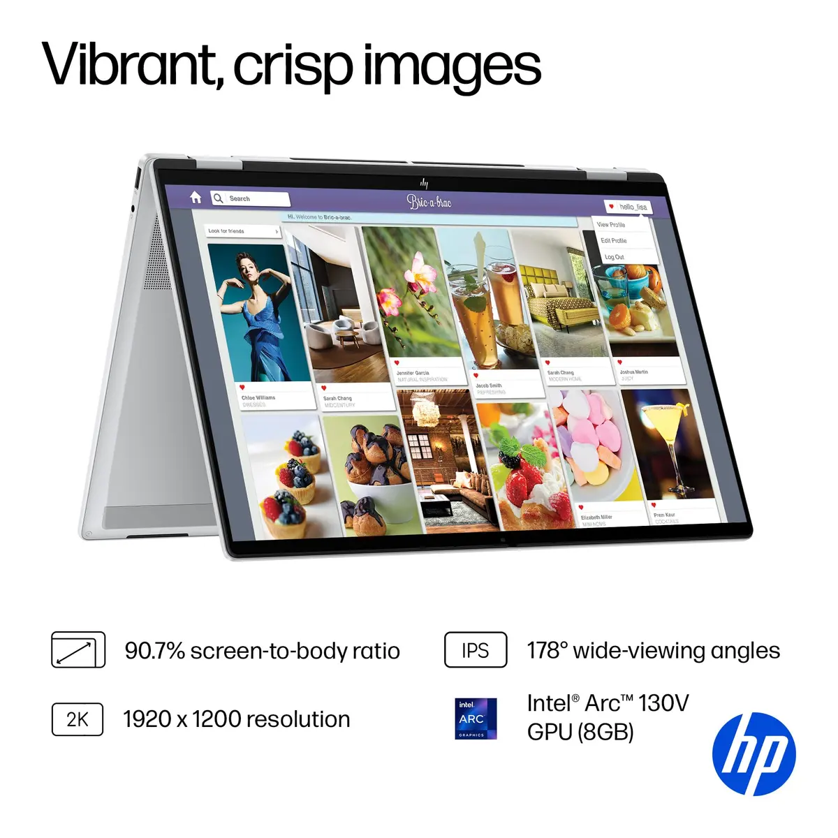 HP OmniBook 7 Flip 16-inch 2-in-1 AI PC | 2K Touchscreen, Intel Ultra 5, 16GB RAM, 512GB SSD - view 7