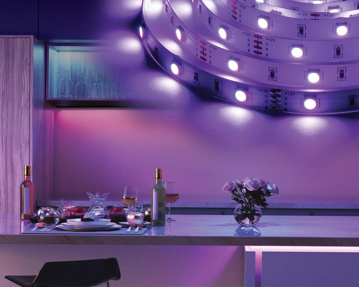 Birch Lighting Multicolor RGBW Smart LED Strip Light Kit 5m (16ft) with Remote & App Control - view 7