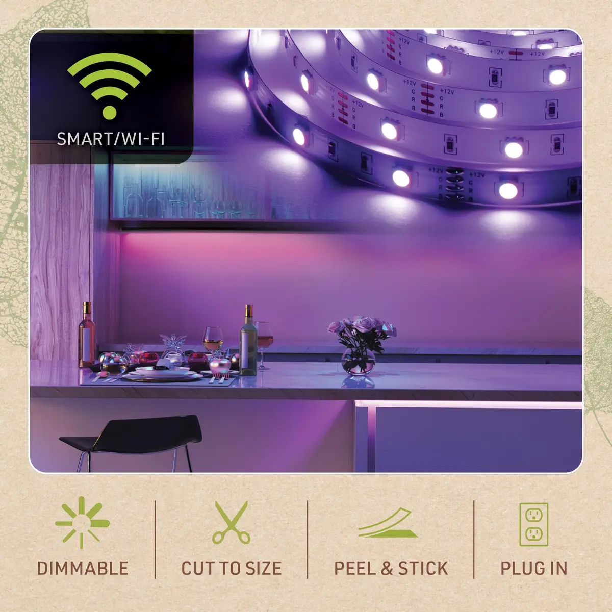 Birch Lighting Multicolor RGBW Smart LED Strip Light Kit 5m (16ft) with Remote & App Control - view 3