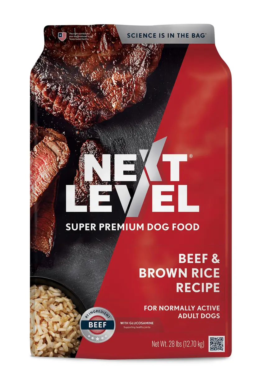 Next Level Super Premium Dog Food – Beef & Brown Rice Recipe, 28 Pound | Supports Hip & Joint Health - main product image
