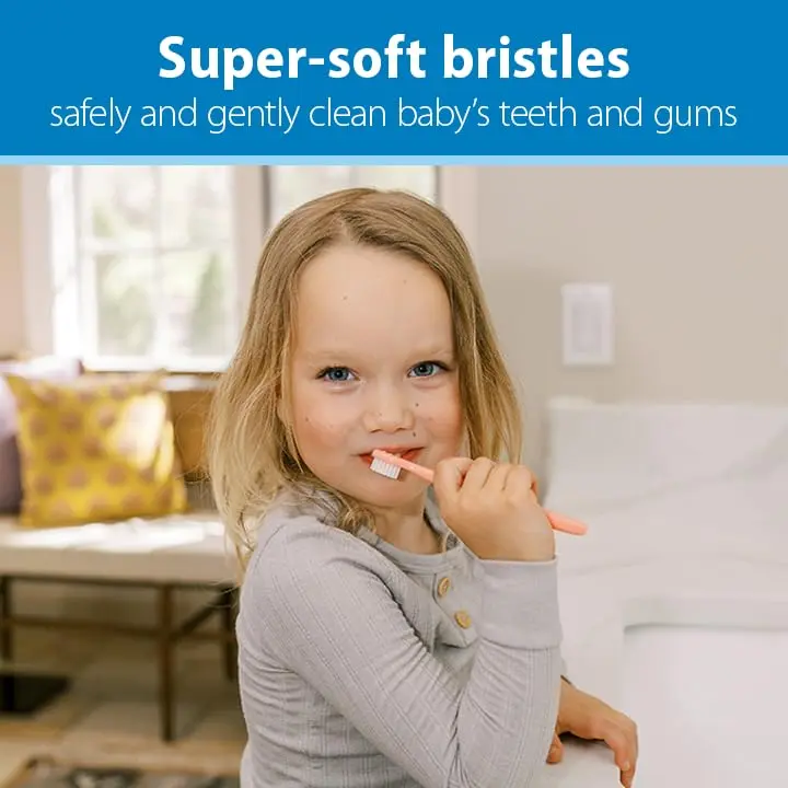 Dr. Brown's Infant-to-Toddler Toothbrush Set, Soft & Gentle Manual Toothbrushes for Baby, 4-Pack | BPA Free, 0-3 Years - view 3