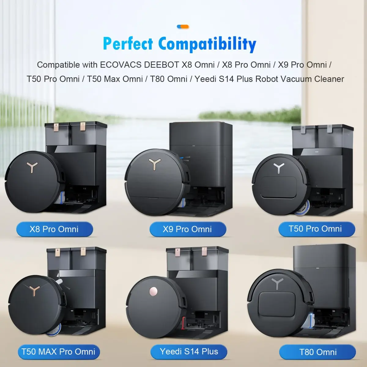 DrFlito 10 Pack X8 Dust Bags for Ecovacs Deebot Omni Robot Vacuum Cleaner | 4-Layer Filtration - view 2