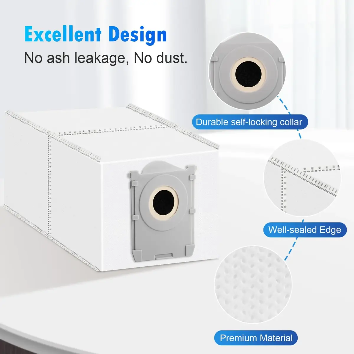DrFlito 10 Pack X8 Dust Bags for Ecovacs Deebot Omni Robot Vacuum Cleaner | 4-Layer Filtration - view 3