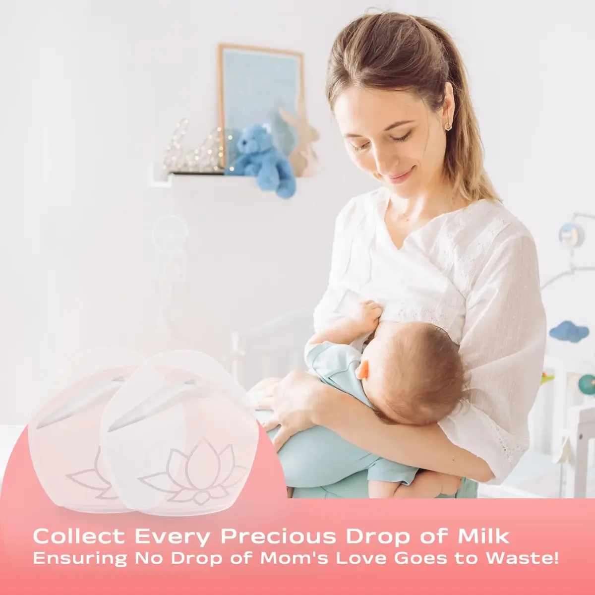 Hranio Milk Collectors for Breastfeeding 70ml (2.5oz) | Wearable Silicone Breast Pump for Postpartum Essentials - view 7