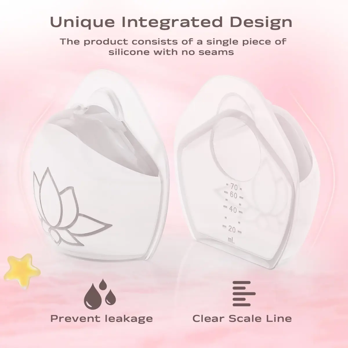 Hranio Milk Collectors for Breastfeeding 70ml (2.5oz) | Wearable Silicone Breast Pump for Postpartum Essentials - view 3