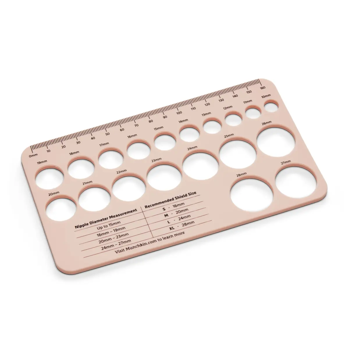 Munchkin Nipple Ruler Sizing Tool Pink | Helps Breastfeeding Moms Buy The Right Size - view 2