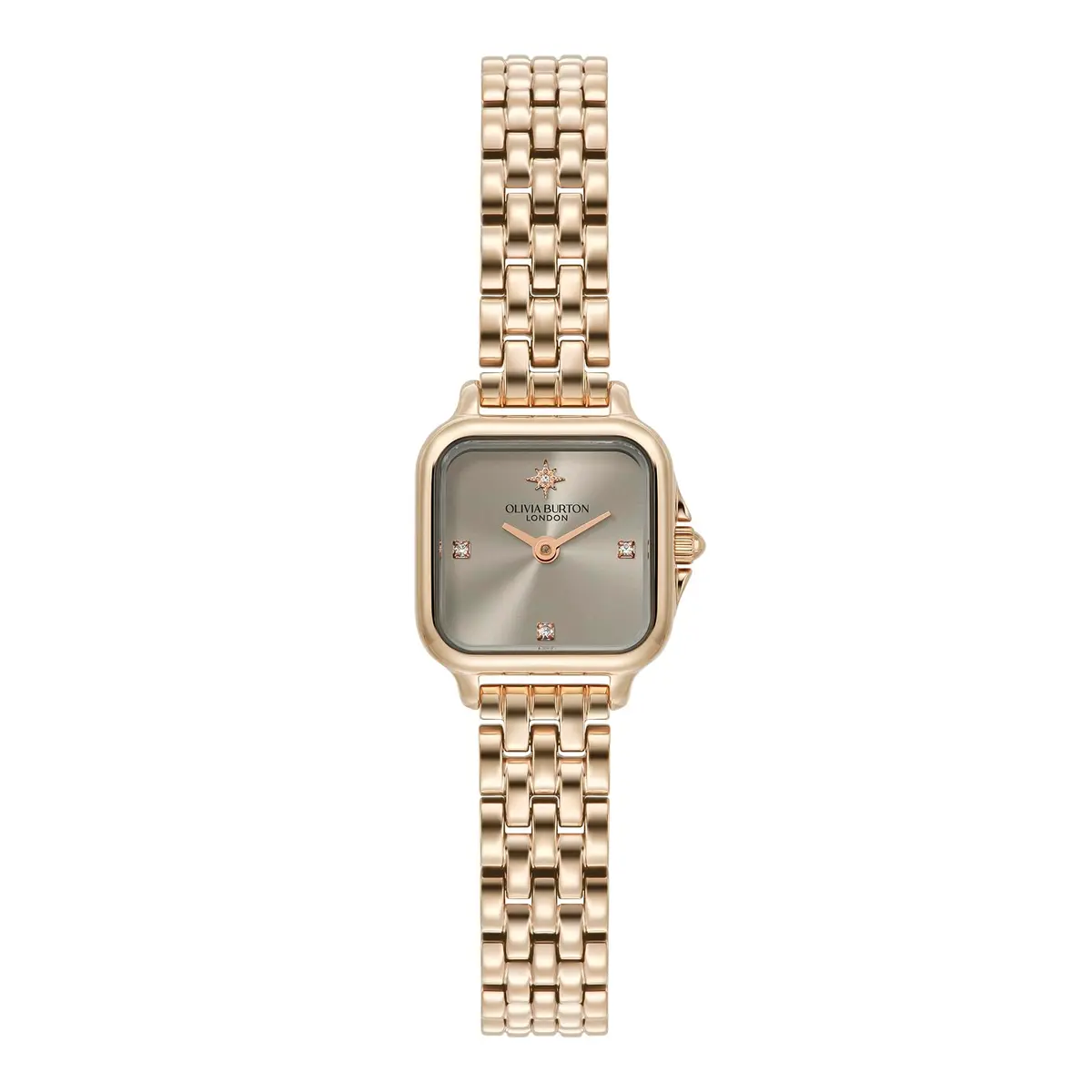 Olivia Burton Grosvenor Mini 20mm Rose Gold Women’s Quartz Watch | Sunray Dial, Crystal Markers, 30m Water-Resistant - main product image