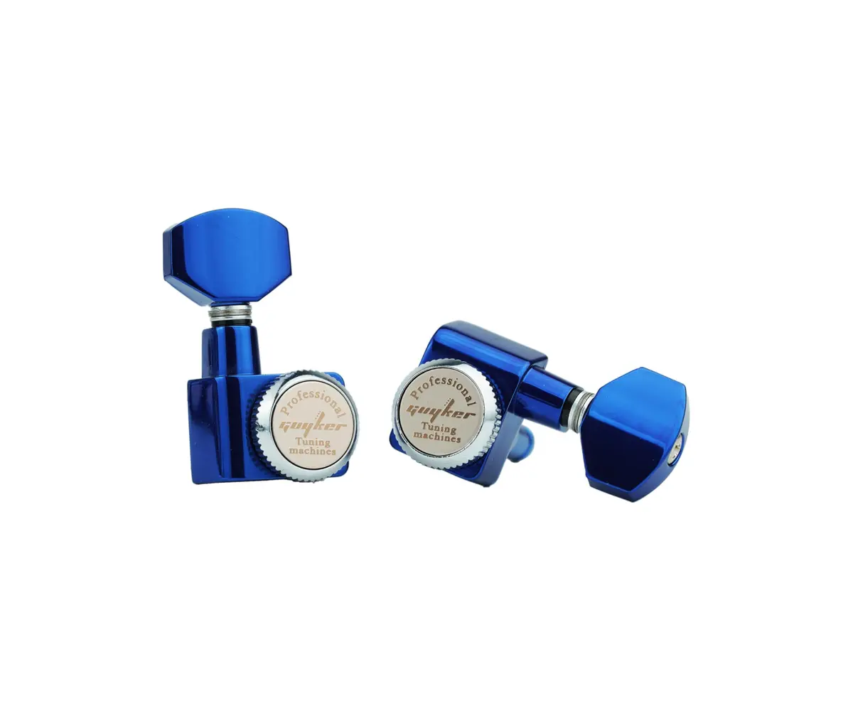 Guyker 6-in-line Guitar Locking Tuners GK434, Blue Chrome (Set of 6) | Precision 1:18 Gear Ratio - view 5