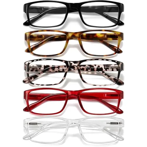 Gaoye Bold Fusion Reading Glasses with Blue Light Protection, 5-Pack | All-Day Comfort & Clear Vision - main product image