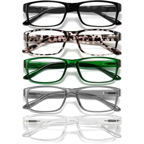 Gaoye 5 Pack Clear Natural Hues Reading Glasses 2.5 | Blue Light Protection for All Day Wear - main product image