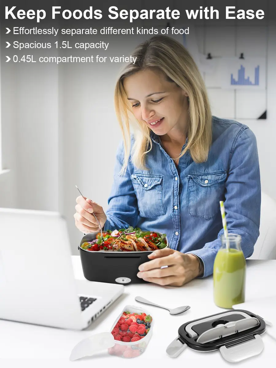 NestDin 80W Electric Lunch Box for Adults 1.5L | Portable, Leakproof & Heats in 25-40 mins - view 6