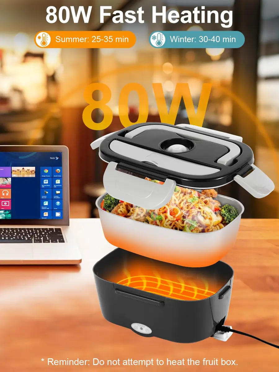 NestDin 80W Electric Lunch Box for Adults 1.5L | Portable, Leakproof & Heats in 25-40 mins - view 3