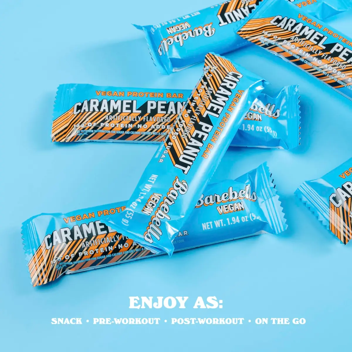 BAREBELLS Vegan Protein Bars Peanut Caramel 24 Count | Plant Based High Protein Snack - view 4