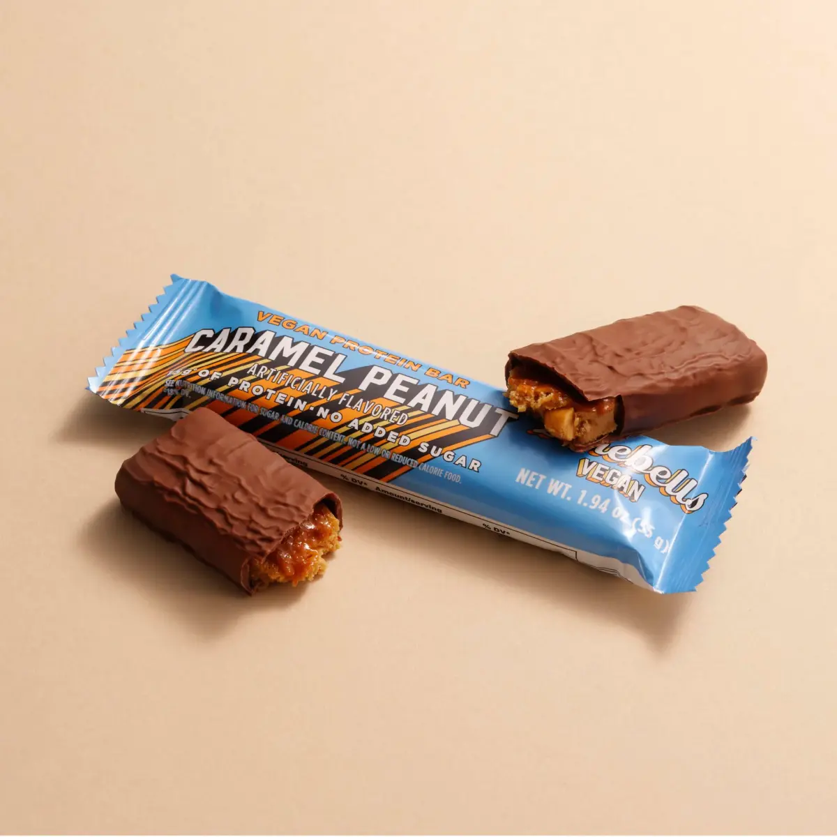 BAREBELLS Vegan Protein Bars Peanut Caramel 24 Count | Plant Based High Protein Snack - view 5