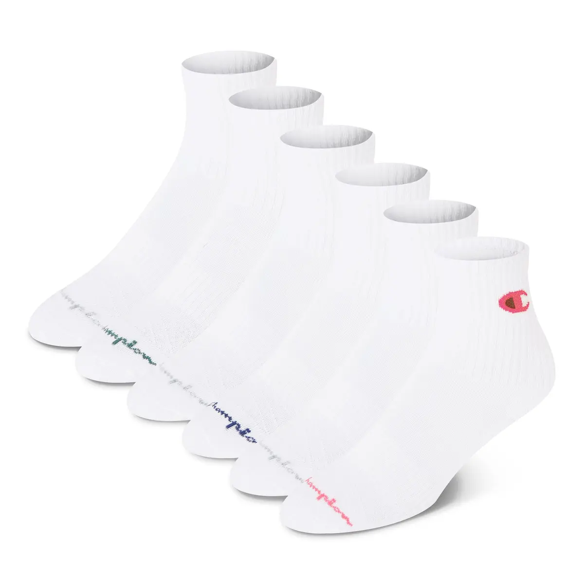 Champion Women's High Quarter Socks Size 5-9 | Cushioned Moisture-Wicking Ankle Socks - main product image