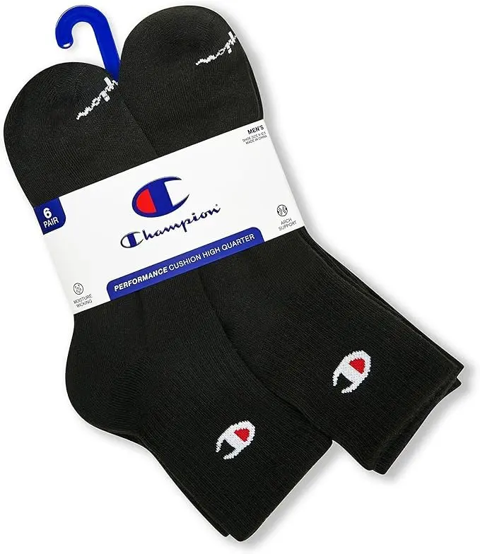 Champion Men's Quarter Socks – 6-pack | Moisture-wicking, Cushioned, Durable Ankle Socks - view 7