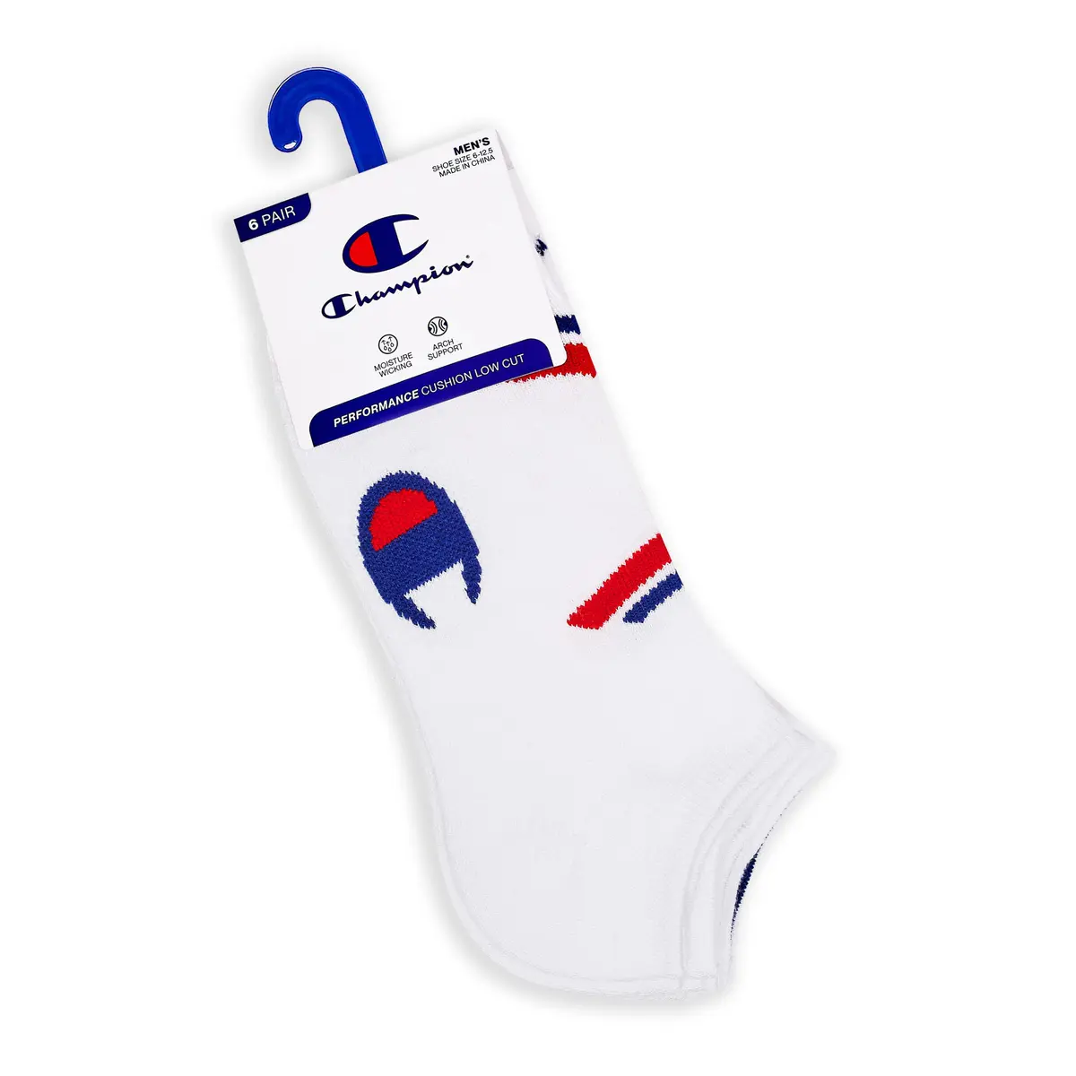 Champion Men's Low Cut Athletic Socks, 6-Pack | Moisture-Wicking, Durable Fit for Men in India - view 3