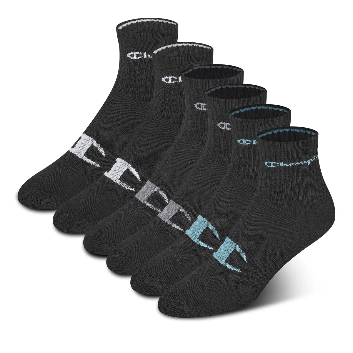 Champion Women's High Quarter Cushioned Athletic Socks, 6-Pack | Moisture-Wicking & Supportive Fit - main product image