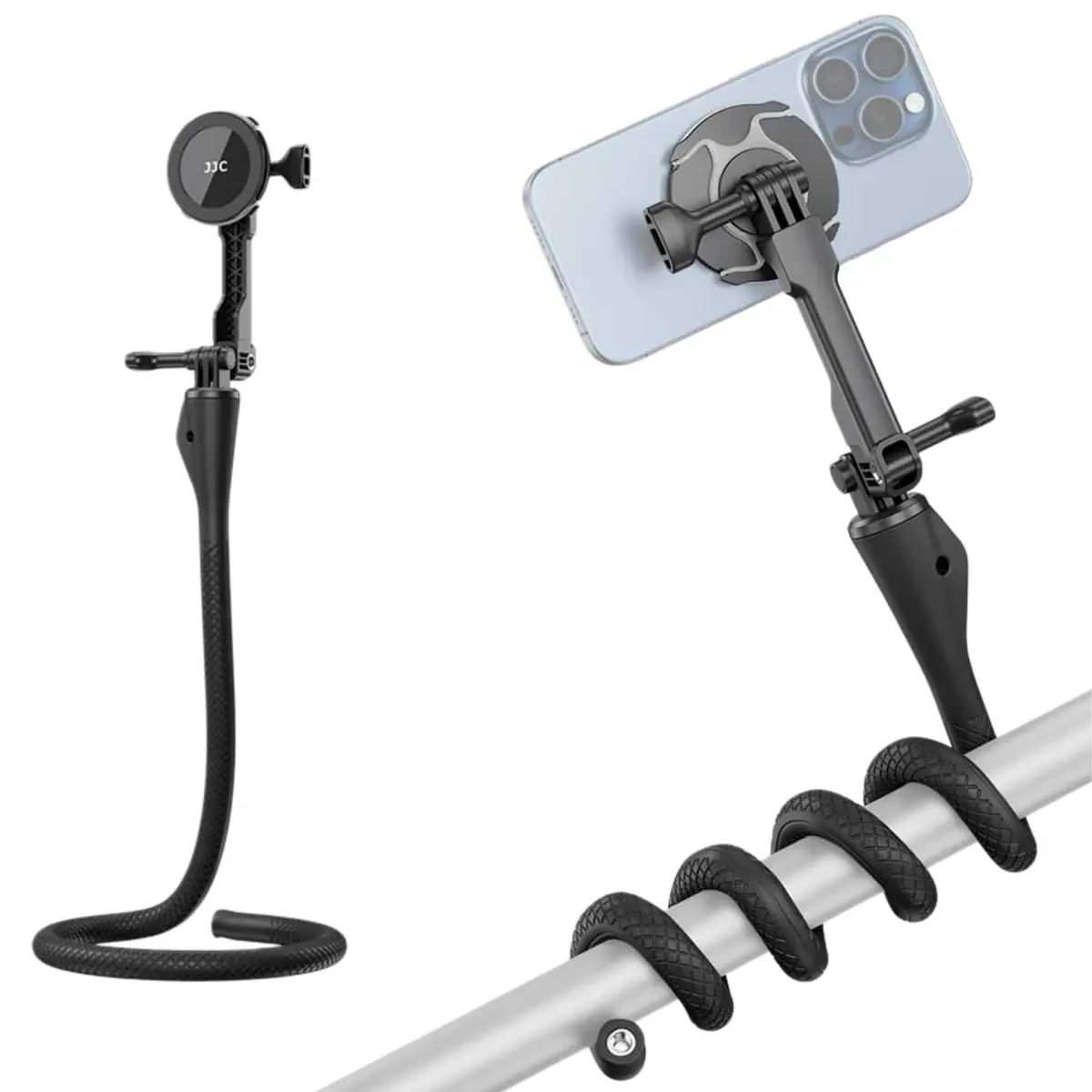 JJC Magnetic Flexible Arm with Clamp for MagSafe Phone & Action Camera | 313g (11oz) Bendable Mount - main product image