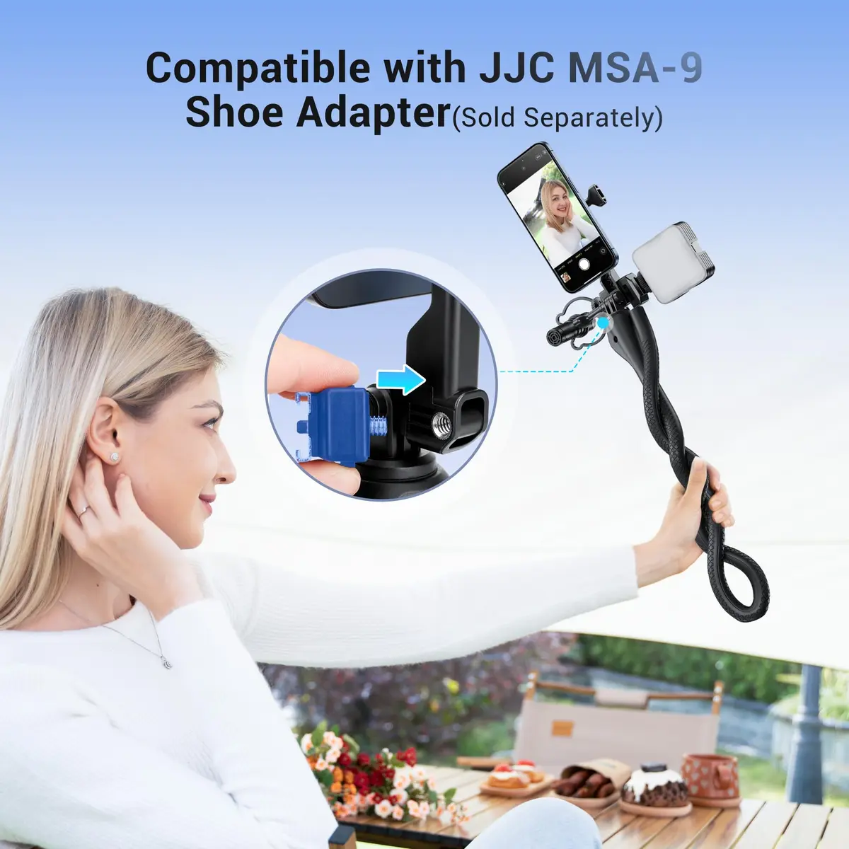 JJC Magnetic Flexible Arm with Clamp for MagSafe Phone & Action Camera | 313g (11oz) Bendable Mount - view 5