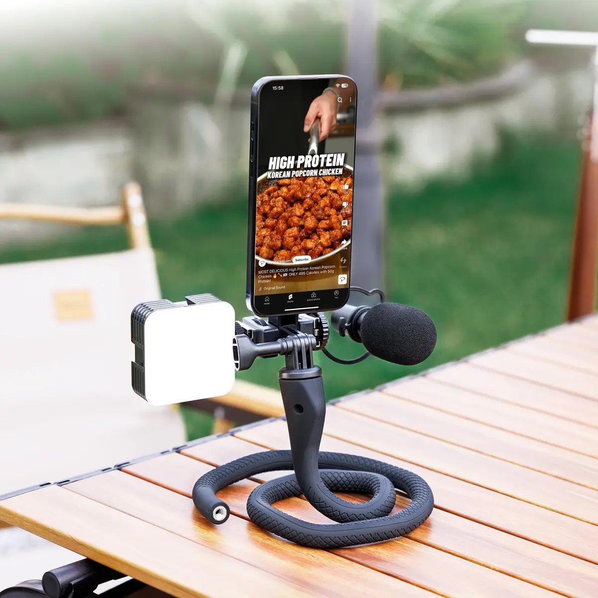 JJC Magnetic Flexible Arm with Clamp for MagSafe Phone & Action Camera | 313g (11oz) Bendable Mount - view 6