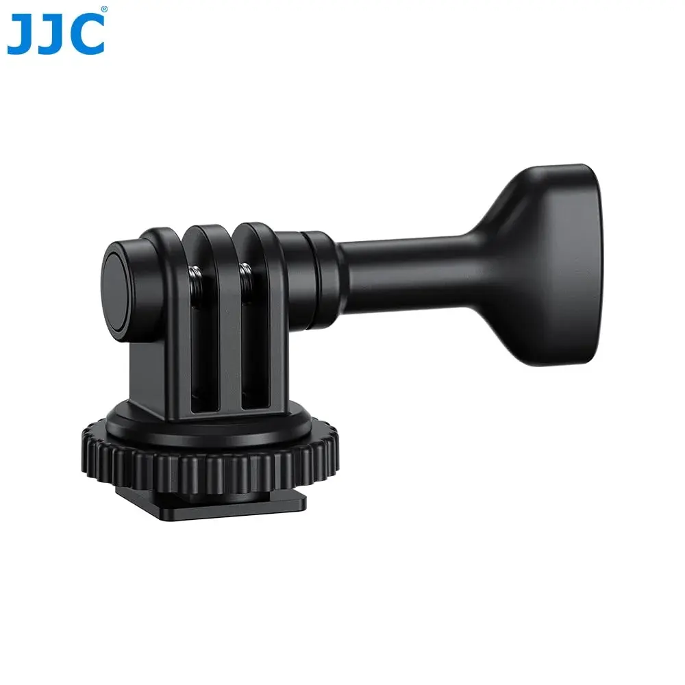 JJC 2-in-1 Action Camera Hot Shoe Mount Adapter with 1/4"-20 Hole & Tilt Adjustment | Black ABS Material - view 7